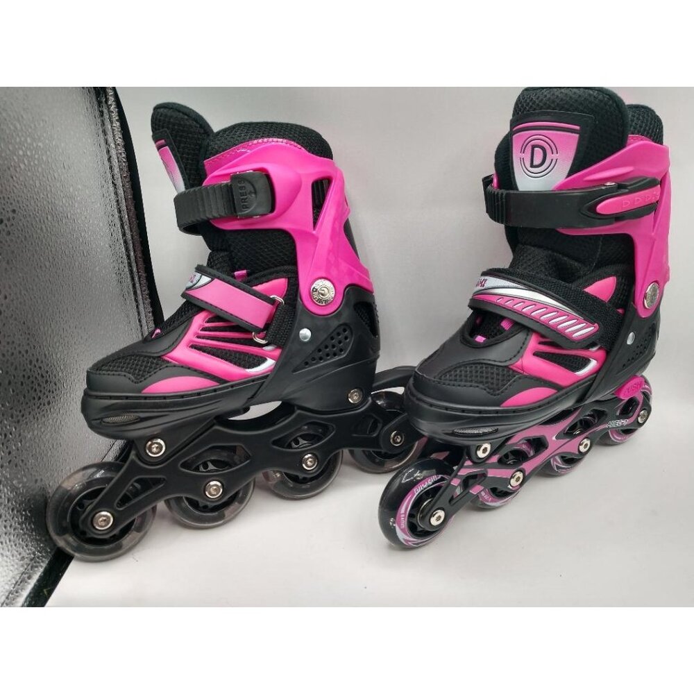 Adjustable Pink & Black Inline Skates By Dikashi With ABEC-7 Bearings